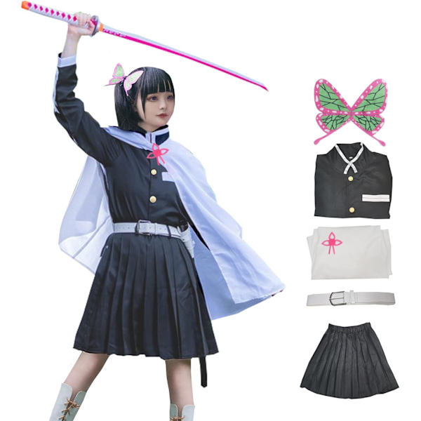 onos Cosplay Kostymer Vuxen Kimono Set Kvinnor Robe Japansk Anime Kostym Halloween Kimono Outfit Svart XX-Large