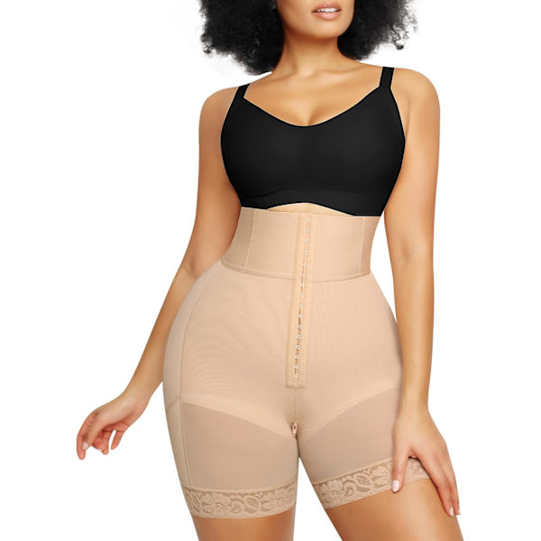 LLX High Waisted Body Shaper Shorts Shapewear för kvinnor Tummy Control Lår Slankning Slip Shorts Butt Lifting Shapewear A2-beige X-Large