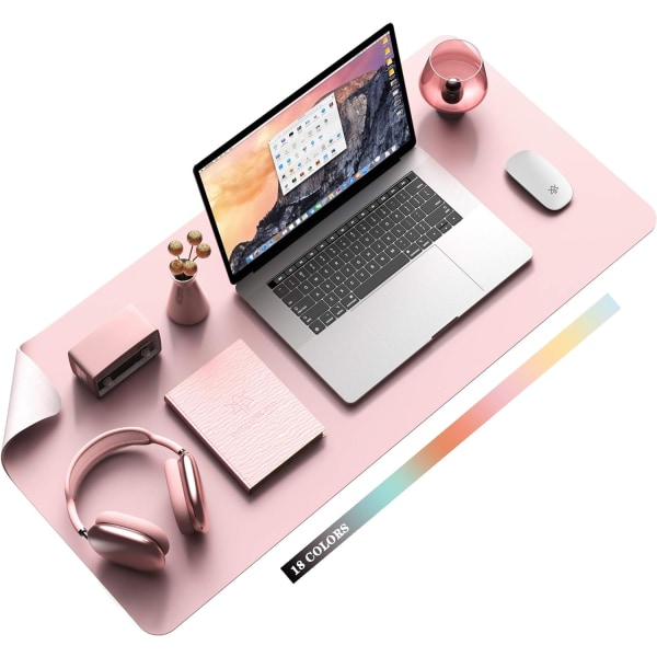 N-Slip Skrivbordsunderlägg, Nytt material Läder Desk Blotter Pad, Soft Surface Skrivbordsmatta, Lätt att rengöra Laptop Skrivmatta för kontor/hem (rosa, 31,5" x 15,7")