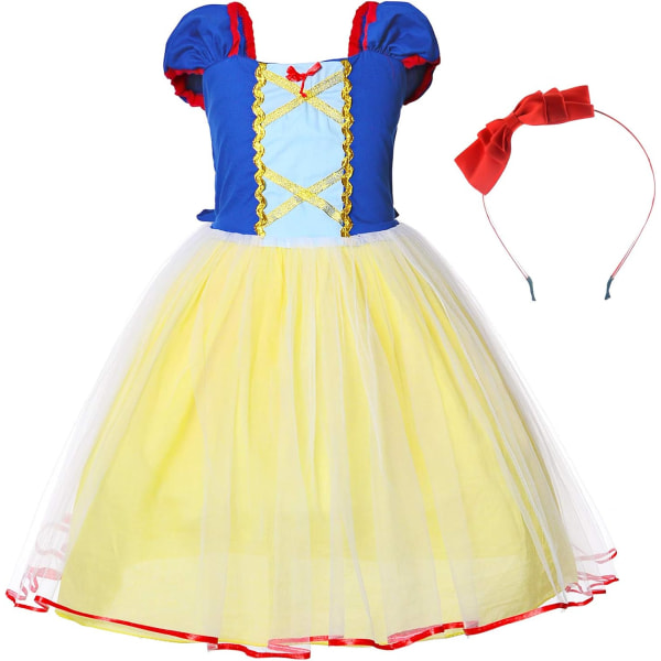 Pncess (Snö, Belle, Lilla sjöjungfrun, Anna, Askungen, Rapunzel) Kostym för toddler födelsedag 2T-6T