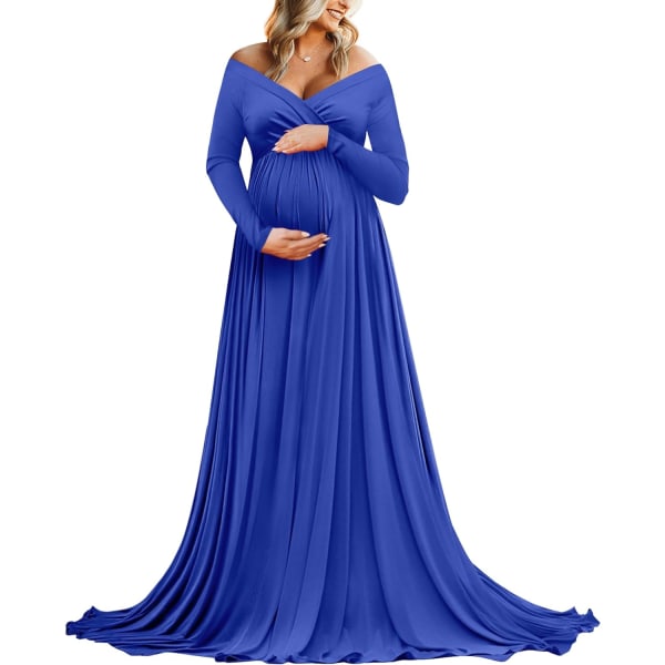 slapp Maternity Off Shoulders N-blå 135 X-Large