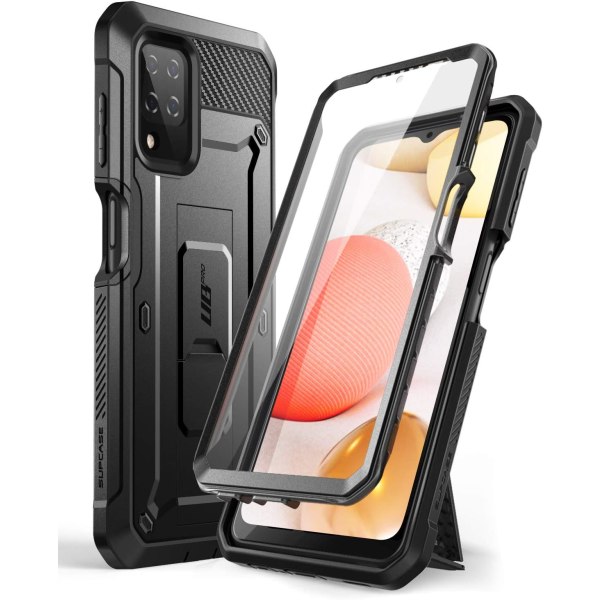 Skal Unicorn Beetle Pro Series Designad för Samsung Galaxy A12 (2021 Release), Helkropp Robust Holster & Stöd Svart