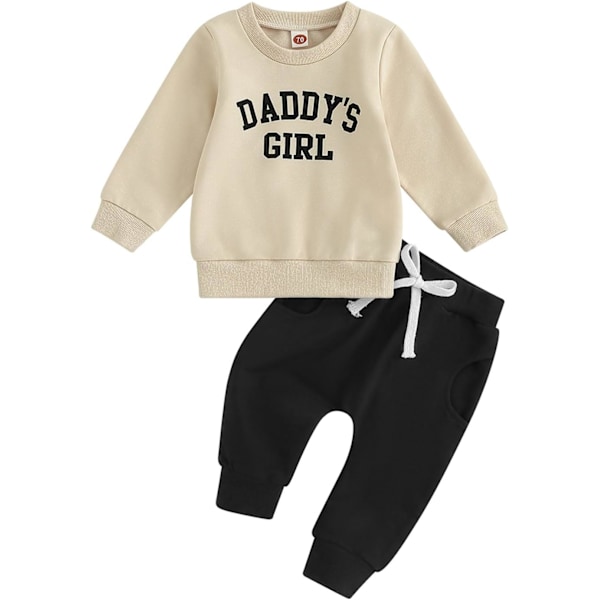 Daddys Girl långärmad pullovertröja stretch joggingbyxor spädbarn höst vinter outfit
