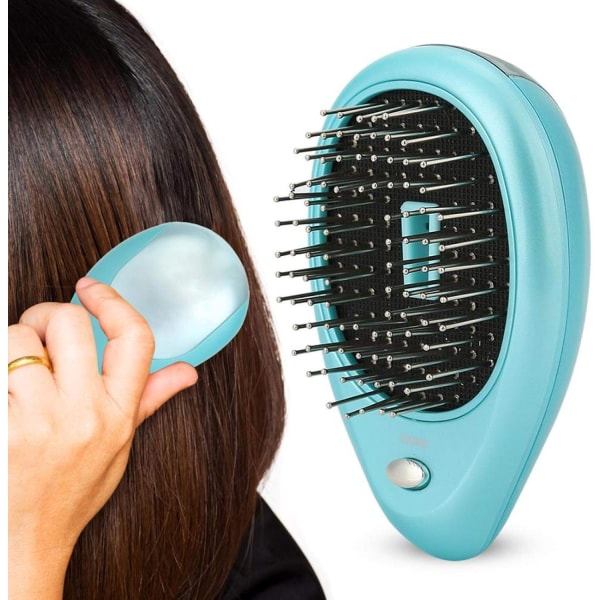 Ptable elektrisk jonisk hårborste, mini hårborste kam Elektrisk hårbottenmassage CariGreen