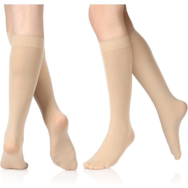 INIOR 6 par skridskostrumpor Enfärgade skridskostrumpor Lätt ogenomskinliga knäskridskostrumpor för kvinnor Tjej Nakenfärg Medium