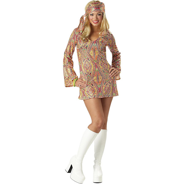 y Disco Costume Cancun,Rosa,Amarillo Pequeño