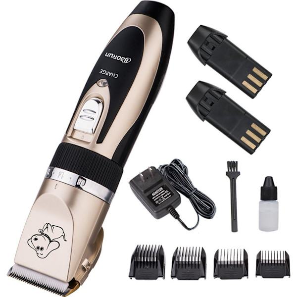 Professionell husdjurshårstrimmer Klippmaskin Grooming Clipper Shave + 4-delad kamset