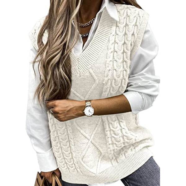 pels Argyle Sweater Vest Kvinnor y2k Rutig Stickad Streetwear Preppy Stil V-halsad Crop Stickad Skoltröja Tank Top för Flicka