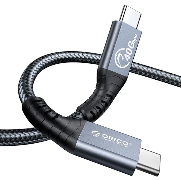 Thunderbolt 4-kabel, USB4-kabel som stöder kompatibilitet med Thunderbolt 3 med PD 100W (20V/5A), 40 Gb dataöverföring, 8k@60Hz (två skärmar 4k@60Hz) f