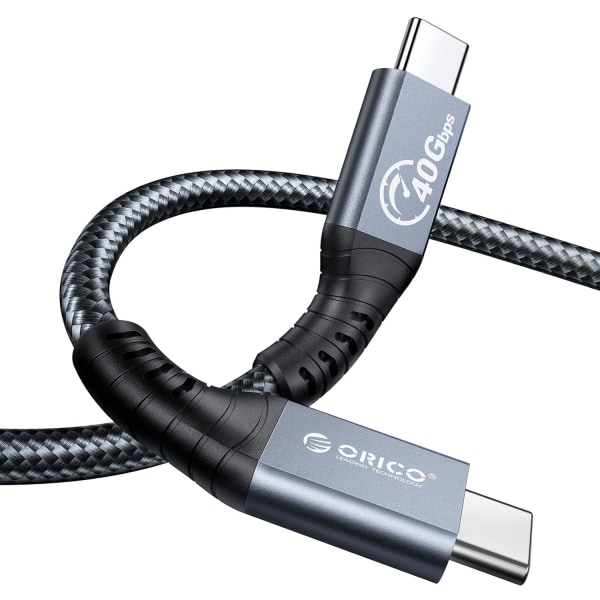 Thunderbolt 4-kabel, USB4-kabel stöder kompatibel med Thunderbolt 3 med PD 100W (20V/5A), 40Gb dataöverföring, 8k@60Hz (två skärmar 4k@60Hz) f