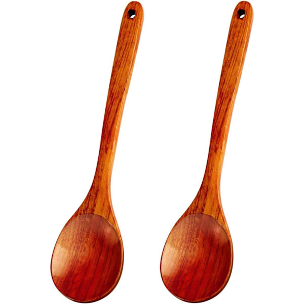 isArm Kitchen Trä Matlagning Sked Set, 12\" Massivt Trä Serveringsskedar för Blandning Omröring, Non-Stick Köksredskap Tab