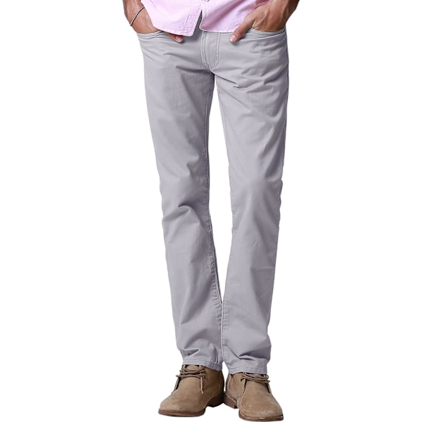 ch herr casual raka byxor #8140 8140 silver gre 36
