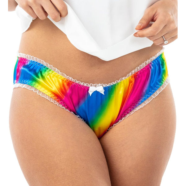 ini Damtanga Bikini Underkläder Knickers Satinknickers Regnbåge Stor