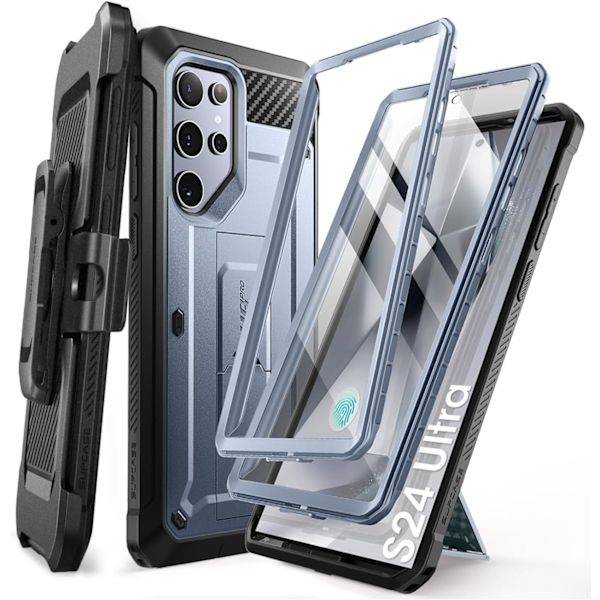 CASE UB Pro Fodral för Samsung Galaxy S24 Ultra, [2 Front Frames] [Militär-Grade Protection] Heavy Duty Rugged Case med Tilt