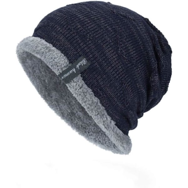 oway Vinter Stickad Mössa Varm Baggy Slouchy Skull Beanie Fleece Skidmössa