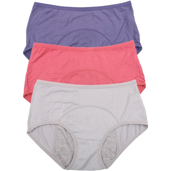 I FASHION Bambu Viscose Fiber Brief Menstruationsläckagesäkra Trosor Multi Pack US Storlek XXS-3XL/10