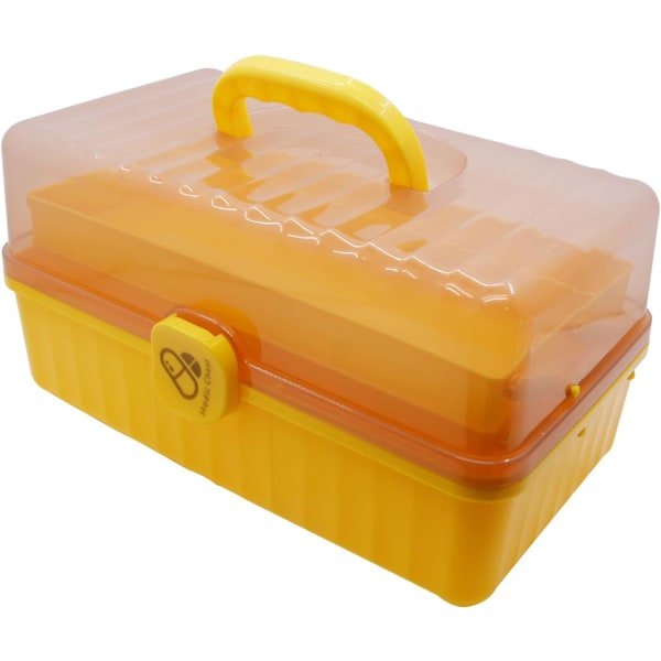 ruker Multipurpose förvaringslåda, medicinlåda med avtagbart case, familjeförsta hjälpen låda Bärbar förvaringslåda gul