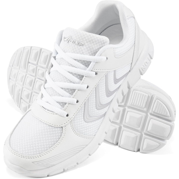 cegana Dam Breathable Mesh Tennis Athletic Lace up Fashion Walking Comfort Lightweight Running White Sneakers Sports White 11 US