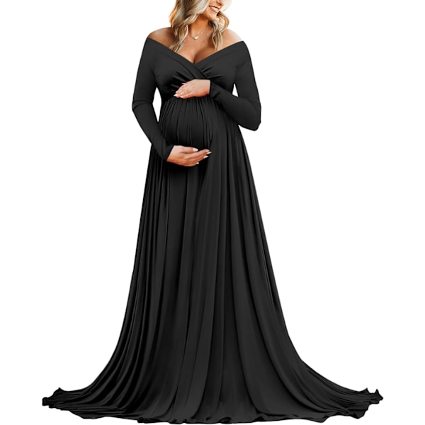 lax Maternity Off Shoulders N-svart 11 X-Large