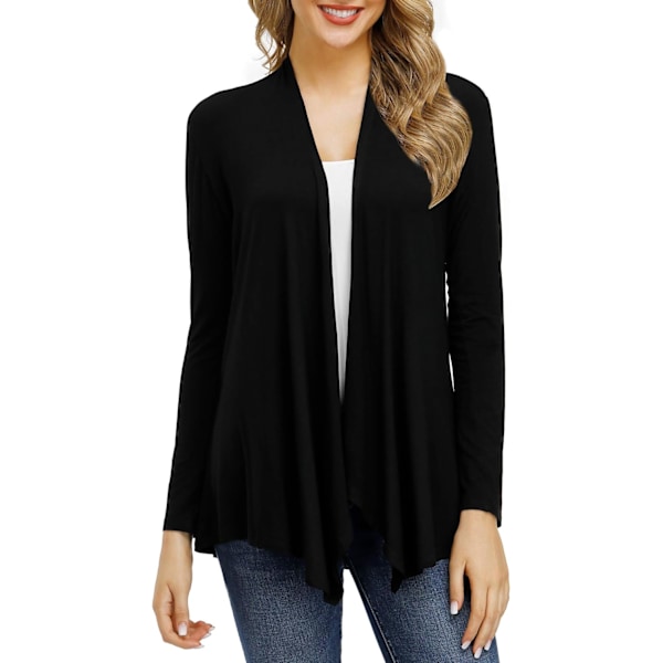 Koftor för kvinnor, casual, öppen framtill, långärmad, lätt, mjuk, basic cardigan