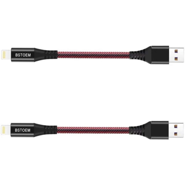 Srt Lightning-kabel (2Pack 7Inch) USB -laddarsladd för Apple iPhone 13/12/11/Xs Max/Xr/X/8/7/6/6s Plus/SE/5c/5s/5 iPad Air Pro/Mini Phone Charging W