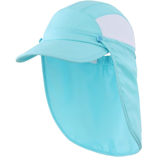 racy Utomhus Barn Solskydd Mössa Mesh UPF50+ Nackskydd Hatt Snabbtorkande Solhattar