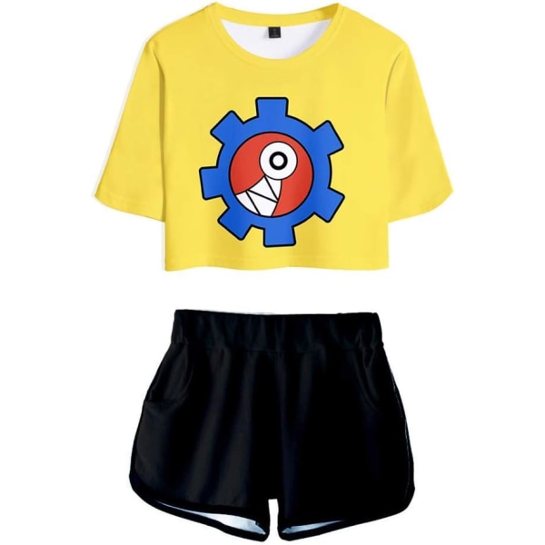 För Cosplay SK8 The Infinity Miya 2-delade Outfits Reki Kyan For Cosplay Costume T-Shirt Shorts Gul Extra Large