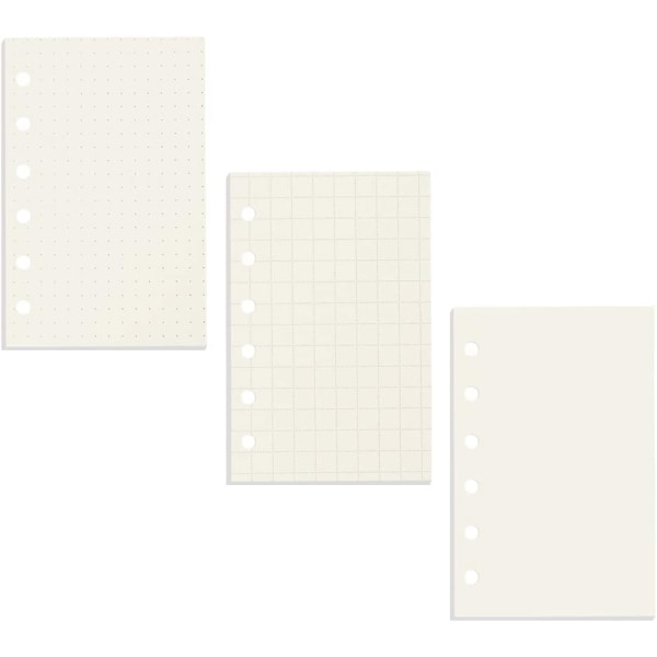 ack A7 Refill Paper Pärm Återfyllbart papper 6 hål Notebook Refills Papper Lösbladspapper för 6-ring Notebook Planner A7 storlek