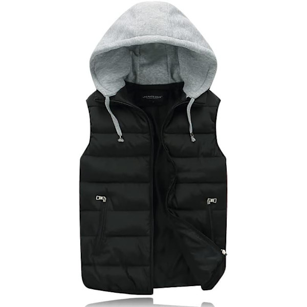 uo Dam Quilted Padded Puffer Vest 02 Svart X-Large