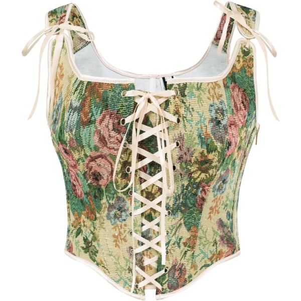 rlet Darkness Korsett Toppar För Kvinnor Renässans Spets Upp Blommig Överbyst Benad Bustier Livstycke Aprikos Blommig 16