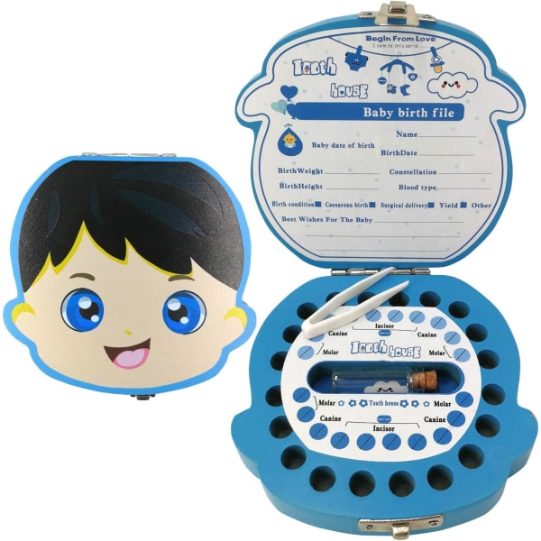 By Tooth Fairy Box Keepsake - Pojkar | Trä Tandhållare & Organizer för Barn