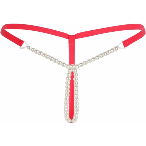 eSex Damkläder Sexiga Mikro Pärlor G-String Lingerie Trosa Sexig V-String Nattkläder Underkläder 163 Röd