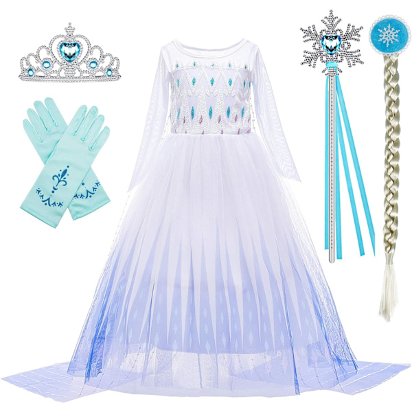 Prinsessklänningar Flickor Kostymer Födelsedagsfest Halloween Kostym Cosplay Klä upp för Små Flickor 3-10 År