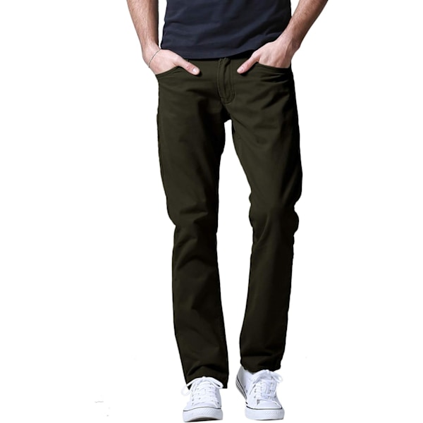 ch herr casual raka byxor #8140 8139 armégrön 34