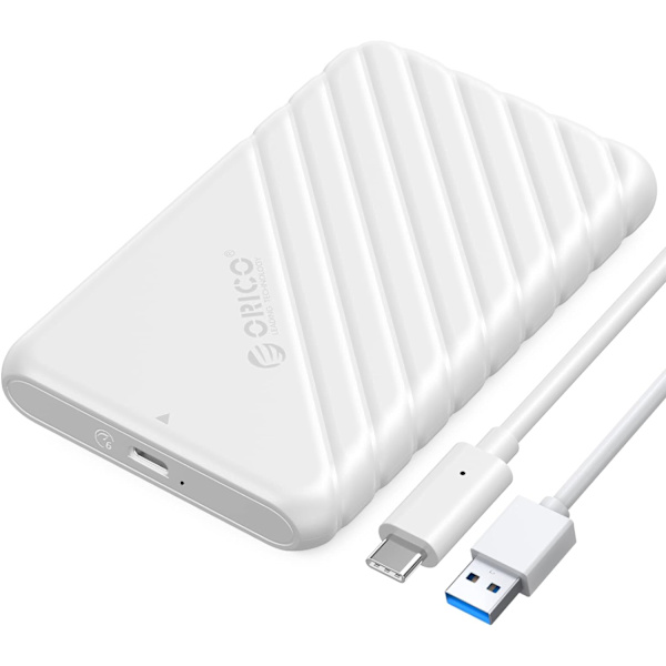2,5-tums USB C-hårddiskkabinett USB 3.1 Gen 2 till SATA III 6 Gbps Externt hårddiskkabinett för SSD HDD 9,5 7 mm Verktygsfritt med UASP, Svart 25PW1-C3-