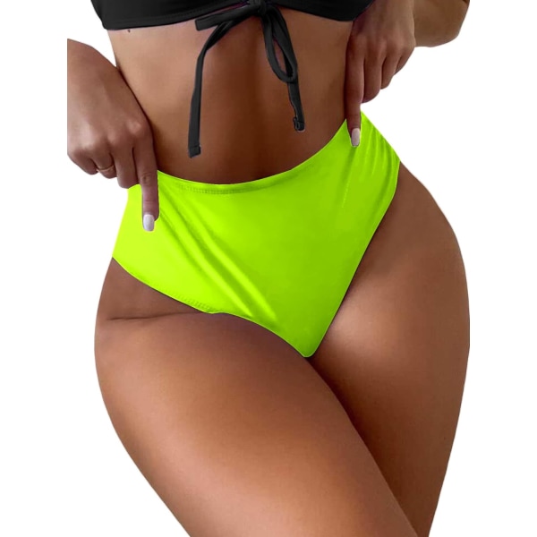 dusa Dam badkläder strandbyxor trosa hög midja bikini underdel gul X-Large