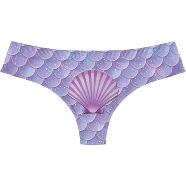 NFUN Dam sexiga tecknade underkläder Roliga Print Trosor Stygg stringtrosa Purpleshell Large