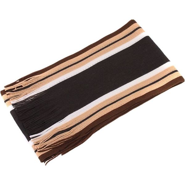sy Herr Classic Cashmere Sjal Vinter Varma Lång Frans Randig Tassel Scarf Brons En Storlek