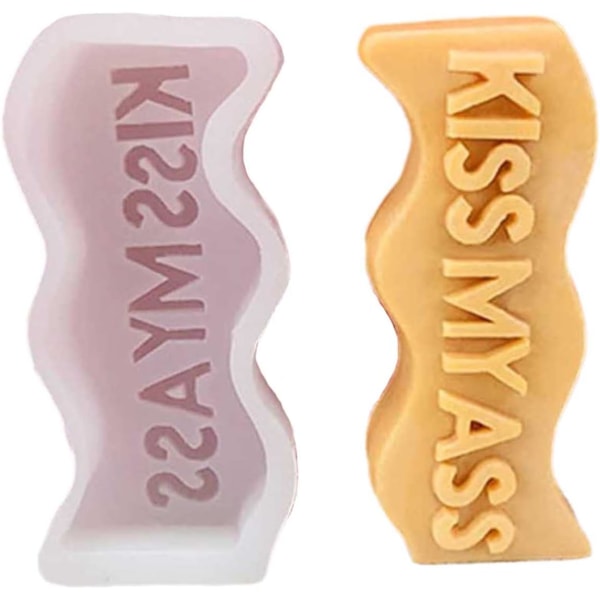 YS 2-pack molds, vågalfabetets form och form, långfingerformad och den bokstav f KISS My Ass