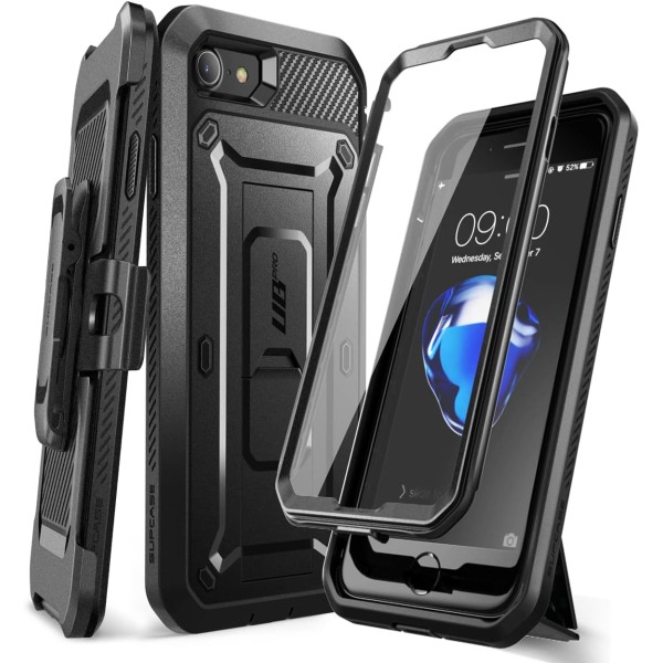 CASE Unicorn Beetle Pro Series Skal för iPhone SE (2022)/ iPhone SE (2020)/ iPhone 7/ iPhone 8, Inbyggt skärmskydd Svart