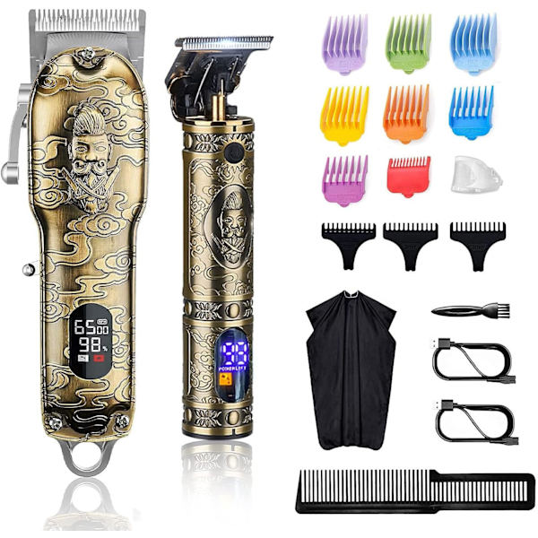 Stik Professionella Hårklippare och Trimmers Set, Barber Klippare för Hårklippning, Sladdlösa Hårklippare för Män, Skäggtrimmer Hårklippningskit w
