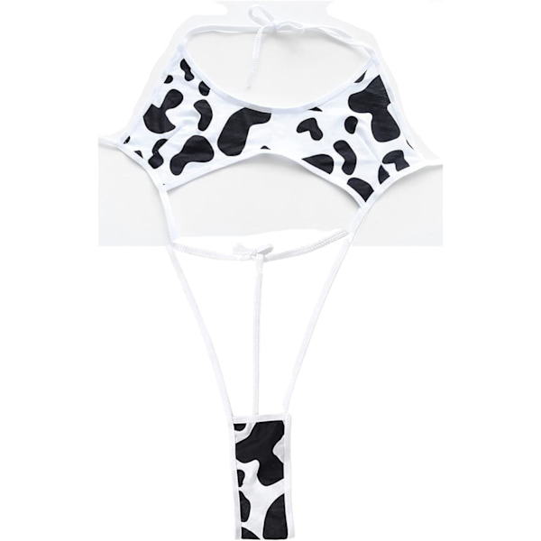 KMD Dam Weeny Sling Shot Micro Bikini Body Teddy En-delad Teddy Halter G-string Trosa Leotard Badkläder clubwear Vit-a
