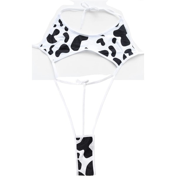 KMD Women's Weeny Sling Shot Micro Bikini Bodysuit One-Piece Teddy Halter G-string String trikot Badkläder klubbkläder White-a
