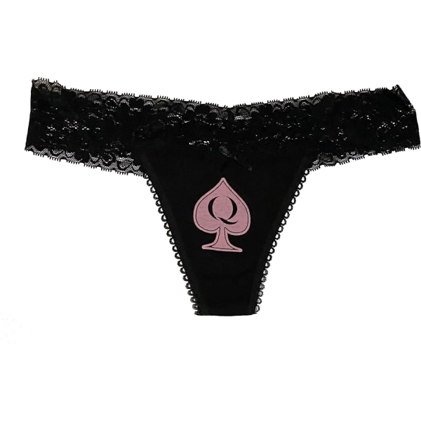 en av Spader Bomull och Spets Trosa Trosa QoS Svart-rosa X-Large