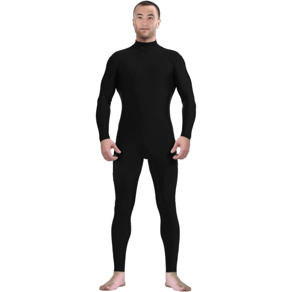 ler Spandex för män och kvinnor utan huvud och utan handskar Strumpor Zentai Costume Body Stretchy Cosplay Unitard Body Su Black Medium