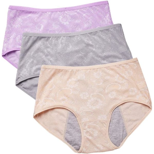 I FASHION Menstruationsperiodkalsonger Jacquard Lättstädade Trosor Grå,Nelumbo,Sk 3X-Large