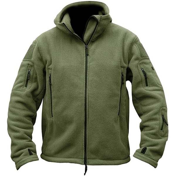 s Bearskin Hoodie Vinter Varma Militär Taktisk Sport Trucker Långärmad Fleece Sherpa Jacka Rockar Grön Stor