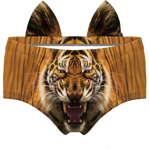 YNXIN Roliga öron med låg midja Underkläder - Sexiga för kvinnor Presenter Tiger Ear1 Large