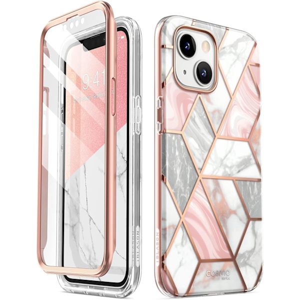 lason Cosmo Series Designad för iPhone 14 Fodral 6,1 tum (2022)/iPhone 13 Fodral 6,1 tum (2021), Slim Full-Body Stylish Pr Marmor