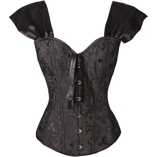 ingerie Dam Halloween Kostym Prinsessa Bustier Korsett Topp Svart Prinsessa Stor
